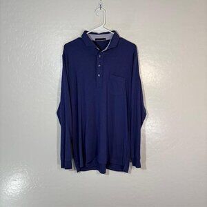 Greyson Polo Shirt Mens Large Long Sleeve Pima Cotton Modal Stretch Golf Peru